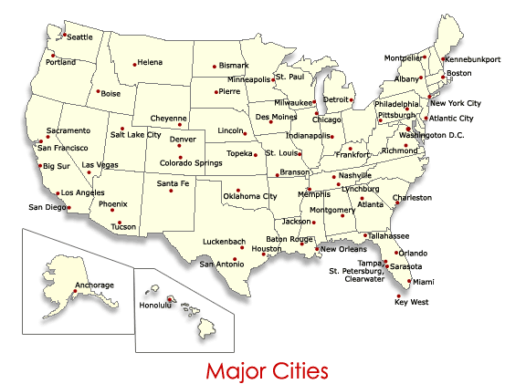 Map+us+major+cities