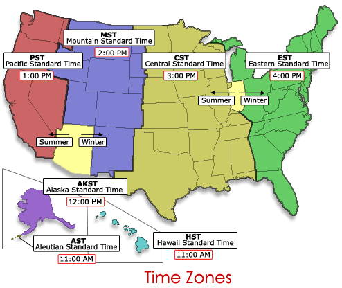 Us Timezone Map