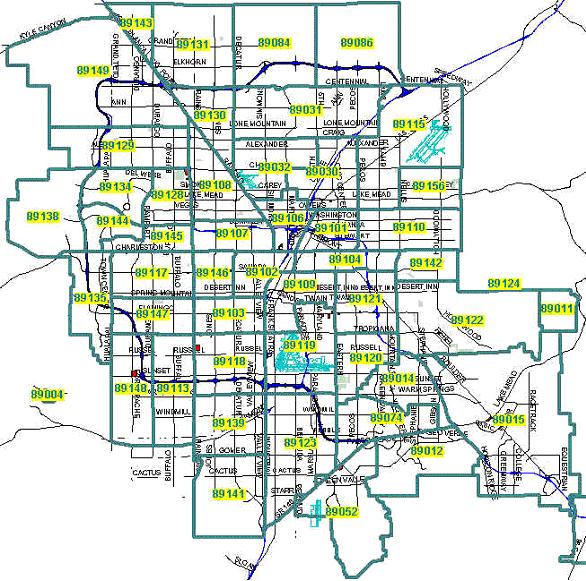 las vegas map. Las Vegas Zip Code Map